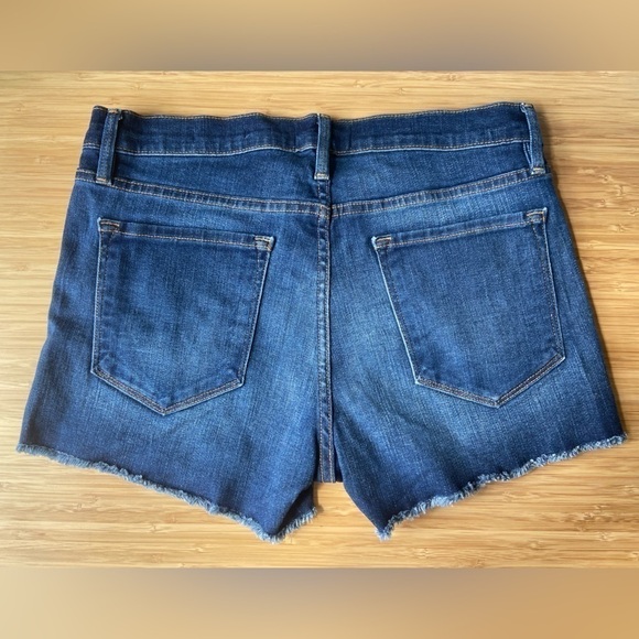 Frame Denim Blue Le Cutoff Frayed Hem Dark Wash Comfy Stretch Jean Shorts Small - Picture 5 of 12